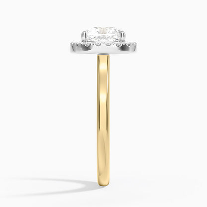 Platinum Mixed Metal Julia Halo Diamond Ring (1/5 ct. tw.) - Cushion Cut Center Stone