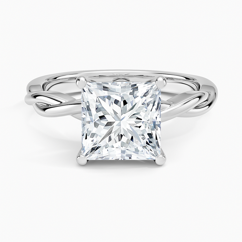 Twisted Vine Solitaire Ring - Princess Cut Center Stone