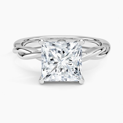 Twisted Vine Solitaire Ring - Princess Cut Center Stone