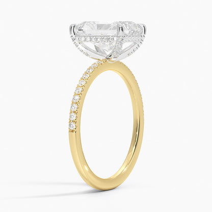 Mixed Metal Viviana Half Coverage Diamond Ring (1/4 ct. tw.) - Radiant Cut Center Stone