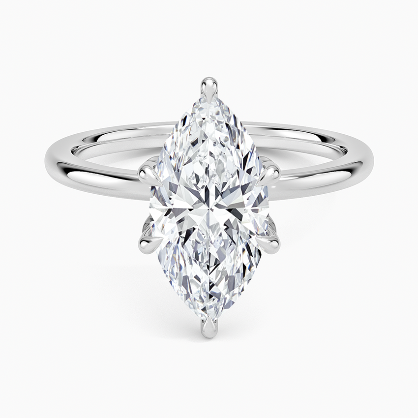 Petal Six Prong Diamond Ring - Marquise Center Stone