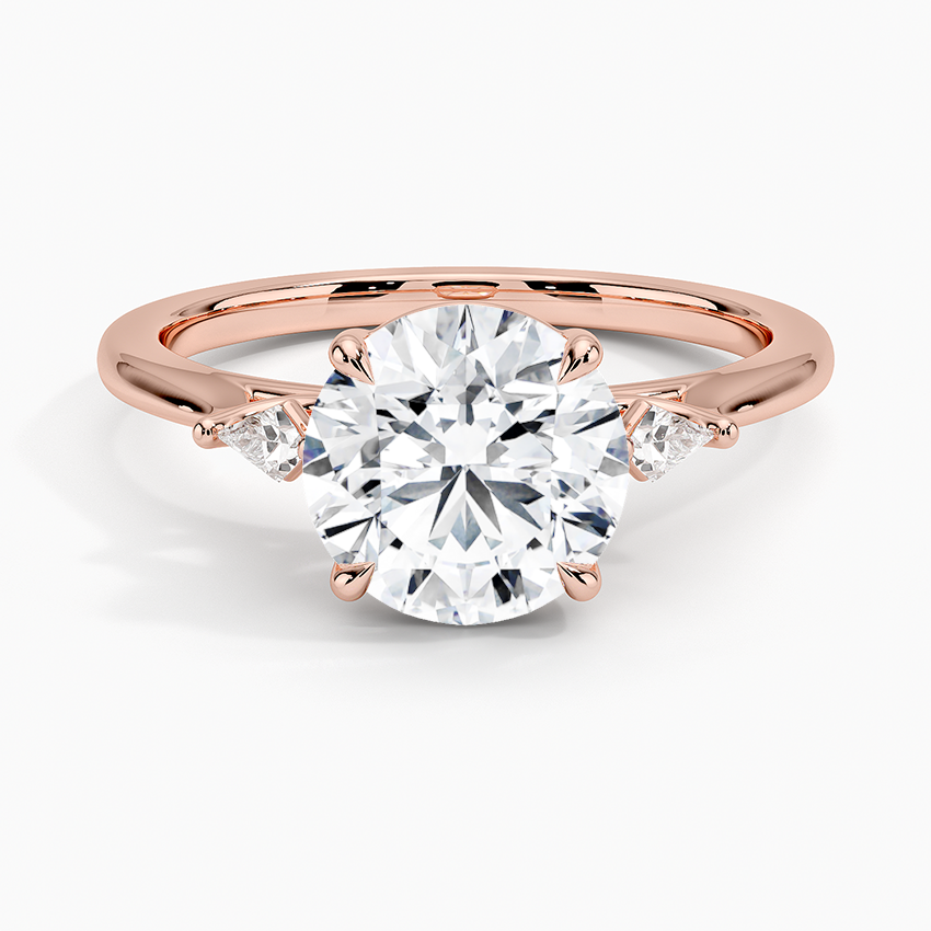 Petite Cometa Perfect Fit Three Stone Diamond Ring - Round Center Stone
