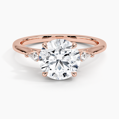 Petite Cometa Perfect Fit Three Stone Diamond Ring - Round Center Stone