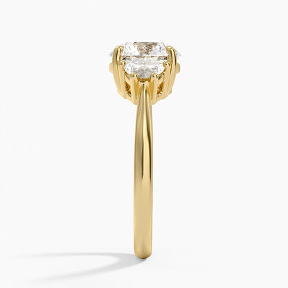 Half Moon Three Stone Diamond Ring (1/4 ct. tw.) - Round Center Stone