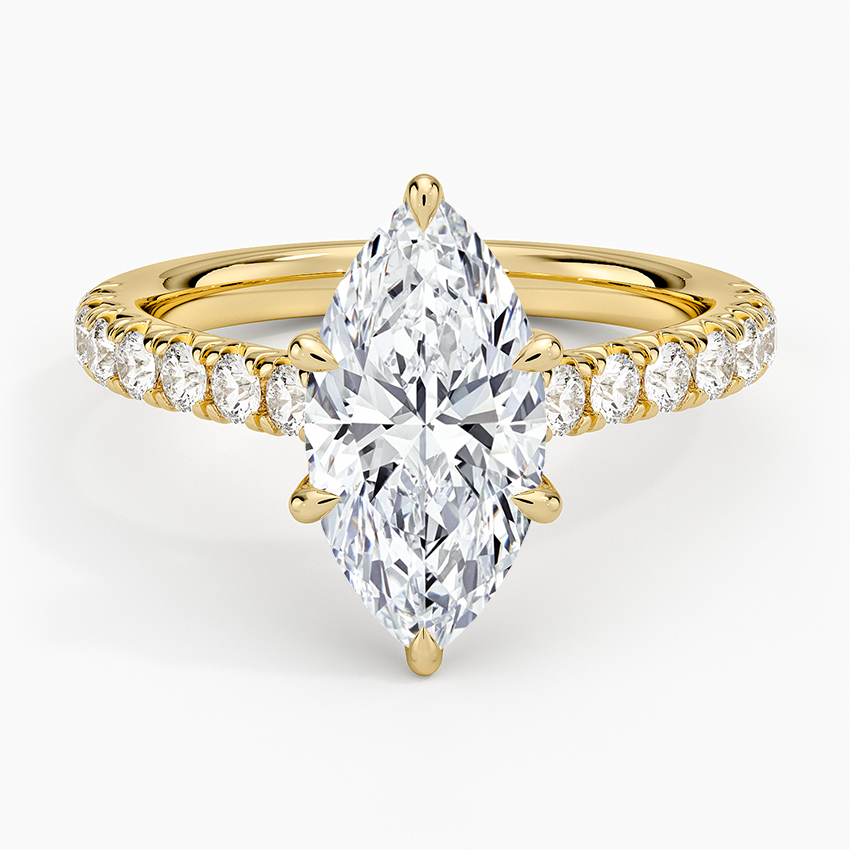 Sienna Half Coverage Diamond Ring - Marquise Center Stone