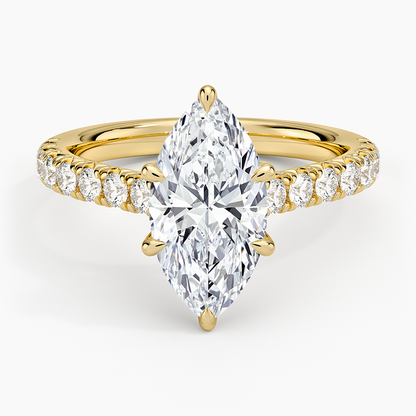 Sienna Half Coverage Diamond Ring - Marquise Center Stone