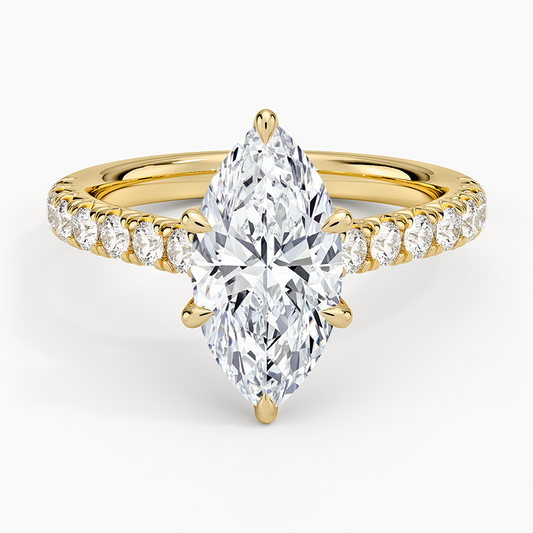 Sienna Half Coverage Diamond Ring - Marquise Center Stone