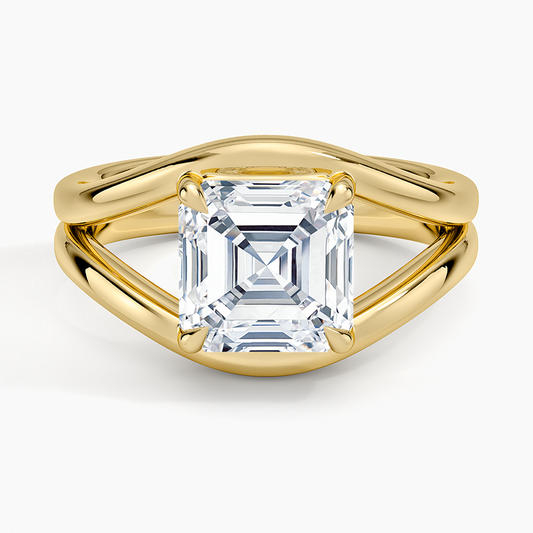 Frame Solitaire Ring - Asscher Cut Center Stone