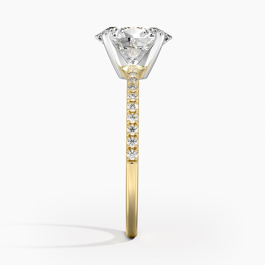 Ballad Half Coverage Diamond Ring (1/8 ct. tw.) - Oval Center Stone