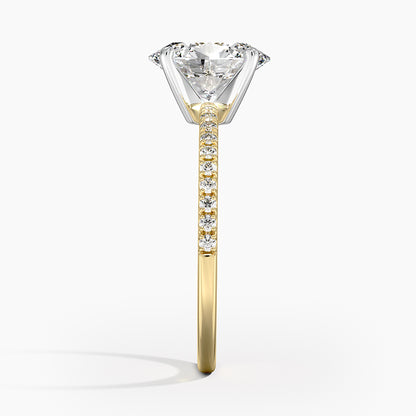 Ballad Half Coverage Diamond Ring (1/8 ct. tw.) - Oval Center Stone