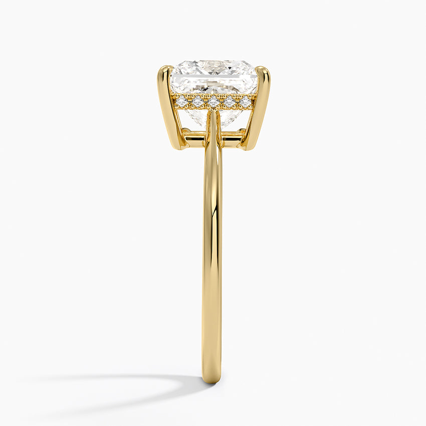 Elle Hidden Halo Diamond Ring - Princess Cut Center Stone