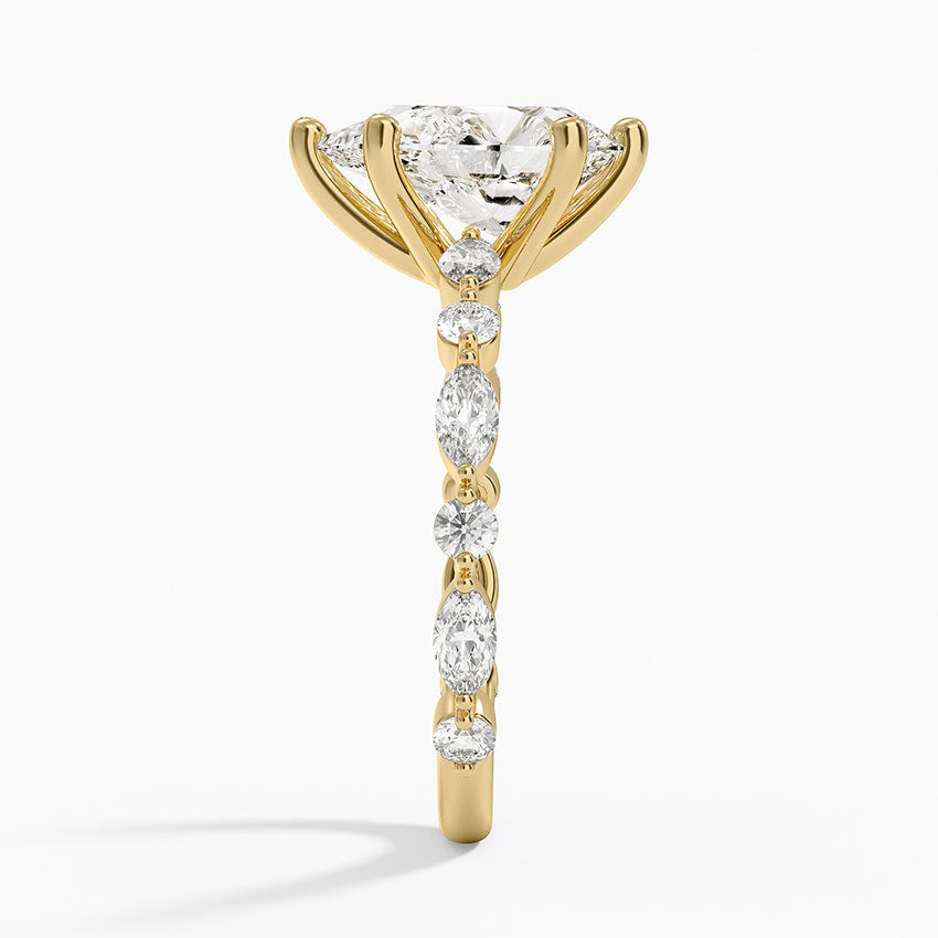 Versailles Three-Quarter Coverage Diamond Ring (1/2 ct. tw.) - Pear Center Stone
