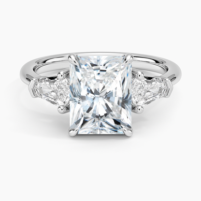 Shield Cut Three Stone Diamond Ring (1/2 ct. tw.) - Radiant Cut Center Stone
