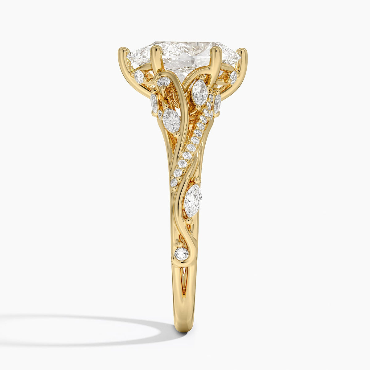 Begonia Vine Diamond Ring (1/2 ct. tw.) - Pear Center Stone