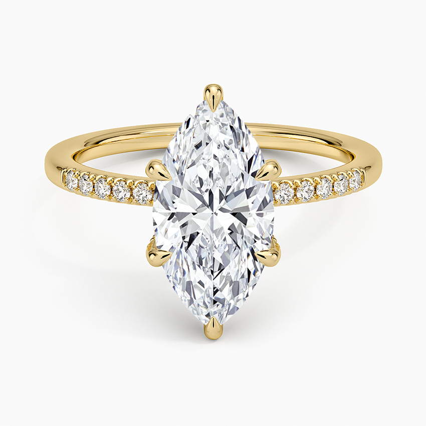 Viviana One-Quarter Coverage Diamond Ring - Marquise Center Stone