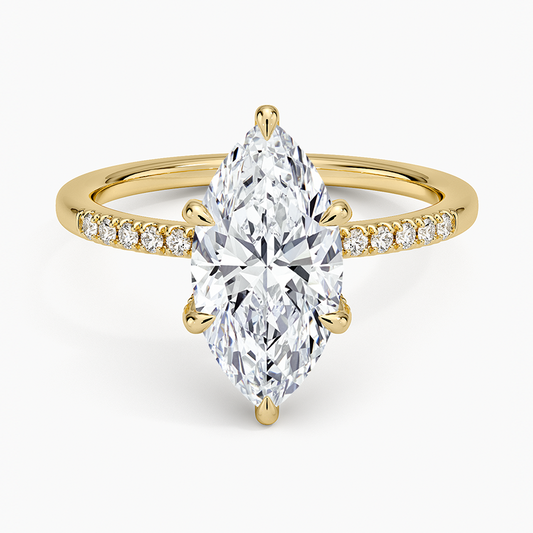 Viviana One-Quarter Coverage Diamond Ring - Marquise Center Stone