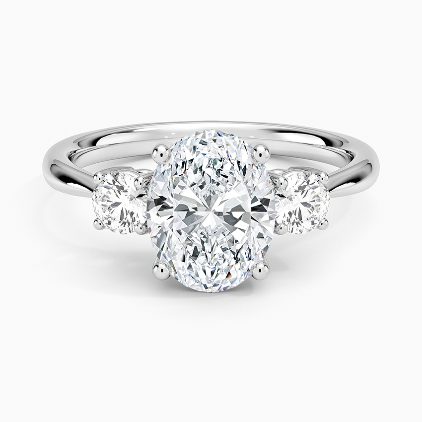Selene Three Stone Diamond Ring (1/3 ct. tw.) - Oval Center Stone