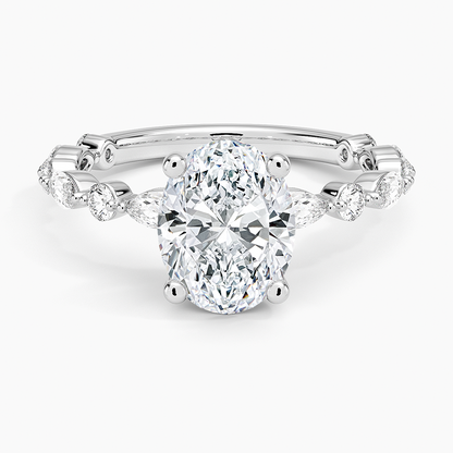 Versailles Three-Quarter Coverage Diamond Ring (1/2 ct. tw.) - Oval Center Stone