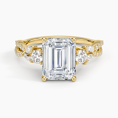 Luxe Willow Three Stone Diamond Ring (1/2 ct. tw.) - Emerald Cut Center Stone
