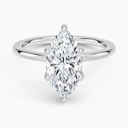 Sydney Perfect Fit Hidden Halo Six-Prong Diamond Ring - Marquise Center Stone