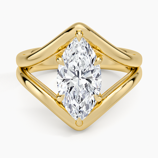Frame Solitaire Ring - Marquise Center Stone