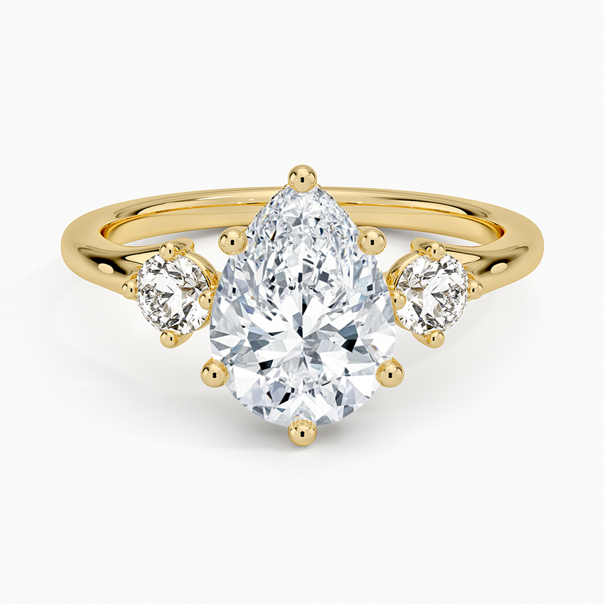Luxe Floating Three Stone Diamond Ring (1/3 ct. tw.) - Pear Cut Center Stone