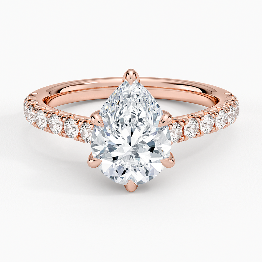 Sienna Half Coverage Diamond Ring - Pear Center Stone