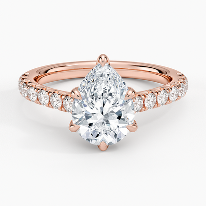 Sienna Half Coverage Diamond Ring - Pear Center Stone