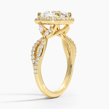 Luxe Willow Halo Diamond Ring (2/5 ct. tw.) - Cushion Cut Center Stone
