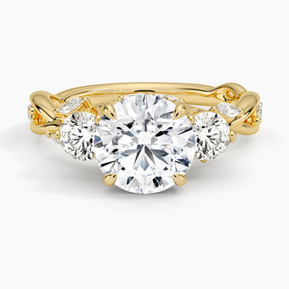 Secret Garden Three Stone Diamond Ring (3/4 ct. tw.) - Round Center Stone