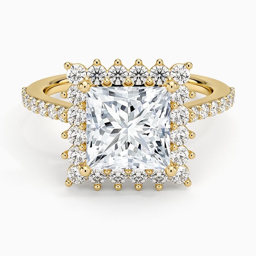 Luxe Sunburst Halo Diamond Ring (1/2 ct. tw.) - Princess Cut Center Stone