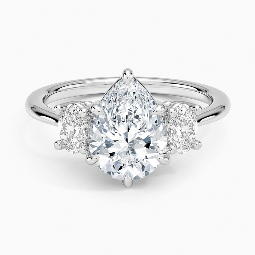 Oval-Cut Three Stone Diamond Ring (1/2 ct. tw.) - Pear Center Stone