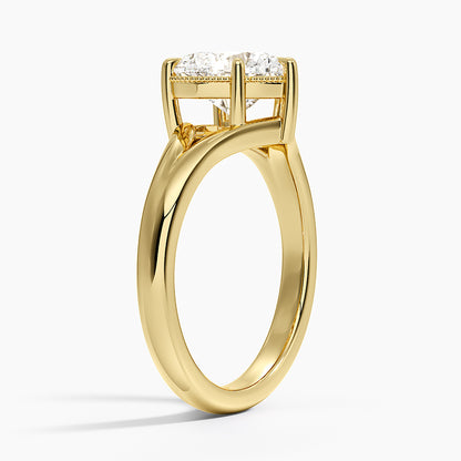Cora Split Shank Solitaire Ring - Heart Cut Center Stone