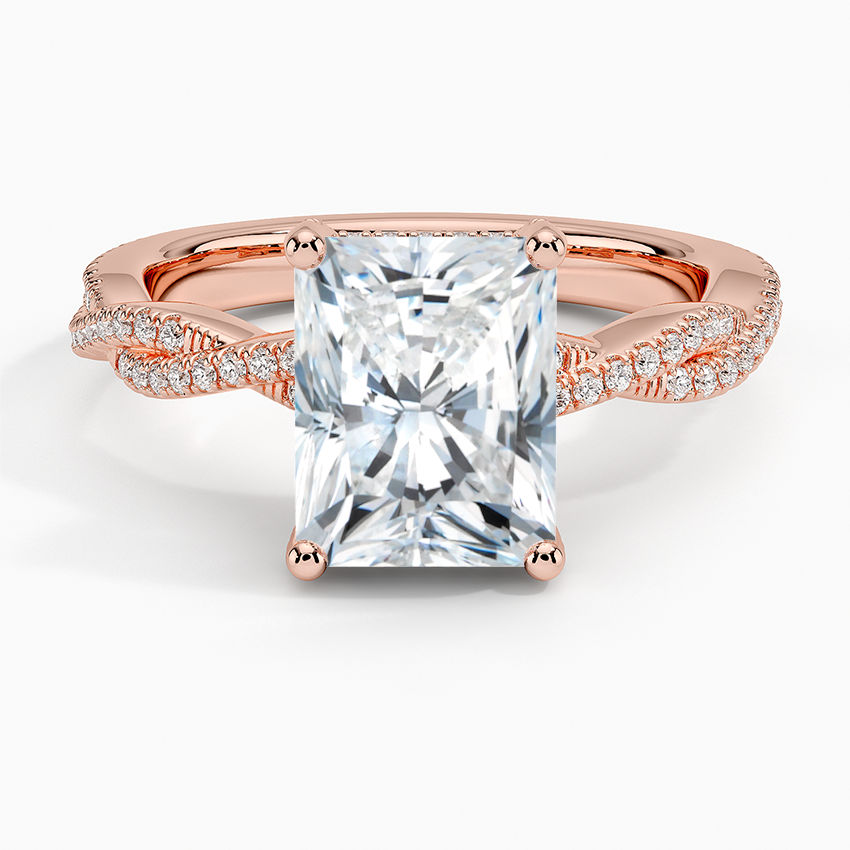 Adorned Luxe Petite Twisted Vine Diamond Ring - Radiant Cut Center Stone