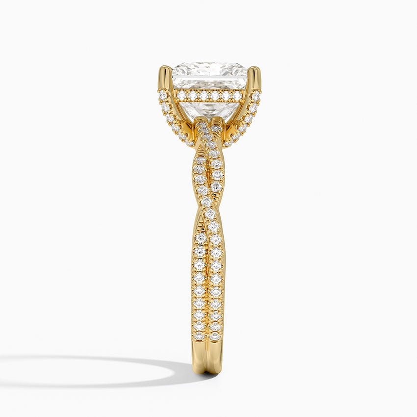 Adorned Luxe Petite Twisted Vine Diamond Ring - Princess Cut Center Stone