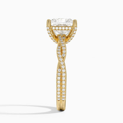 Adorned Luxe Petite Twisted Vine Diamond Ring - Princess Cut Center Stone