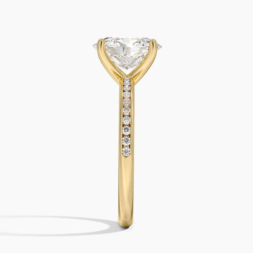 Tabitha Channel Set Diamond Ring - Oval Cut Center Stone