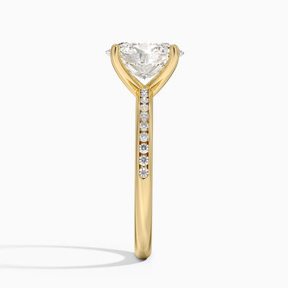 Tabitha Channel Set Diamond Ring - Oval Cut Center Stone