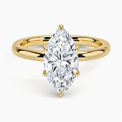 Fairmined 2mm Six-Prong Solitaire Ring - Marquise Center Stone