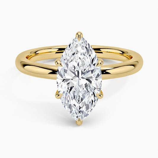 Fairmined 2mm Six-Prong Solitaire Ring - Marquise Center Stone