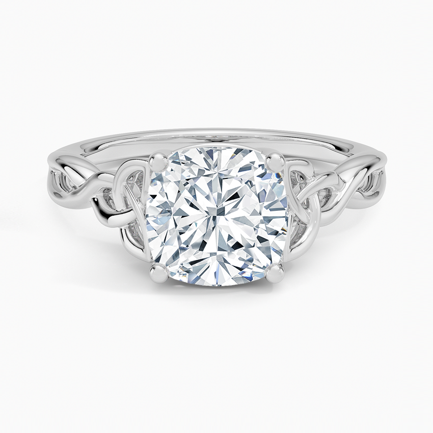 Celtic Love Knot Ring - Cushion Cut Center Stone