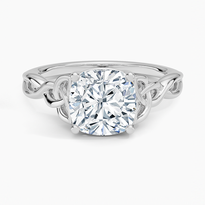 Celtic Love Knot Ring - Cushion Cut Center Stone
