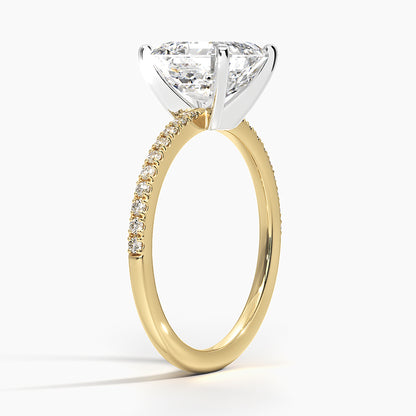 Ballad Half Coverage Diamond Ring (1/8 ct. tw.) - Asscher Cut Center Stone