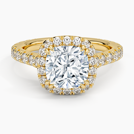 Sienna Halo Three-Quarter Coverage Diamond Ring (3/4 ct. tw.) - Cushion Cut Center Stone