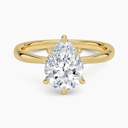 Freesia 2.7mm Solitaire Ring - Pear Center Stone