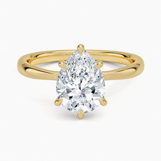 Freesia 2.7mm Solitaire Ring - Pear Center Stone