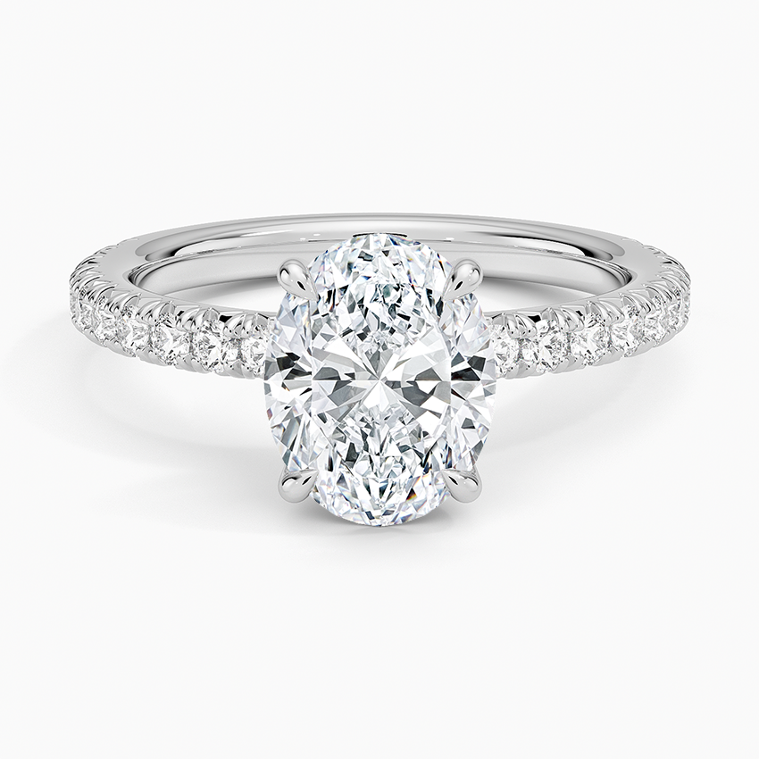 Amelie Three-Quarter Coverage Diamond Ring - Oval Center Stone
