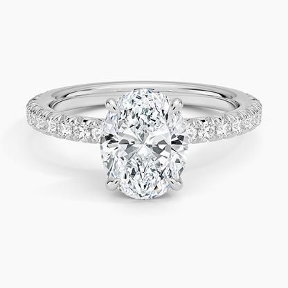 Amelie Three-Quarter Coverage Diamond Ring - Oval Center Stone
