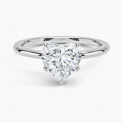 Fairmined 1.5mm Six-Prong Solitaire Ring - Heart Center Stone