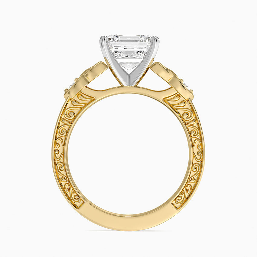 Aberdeen Celtic Diamond Ring - Asscher Cut Center Stone
